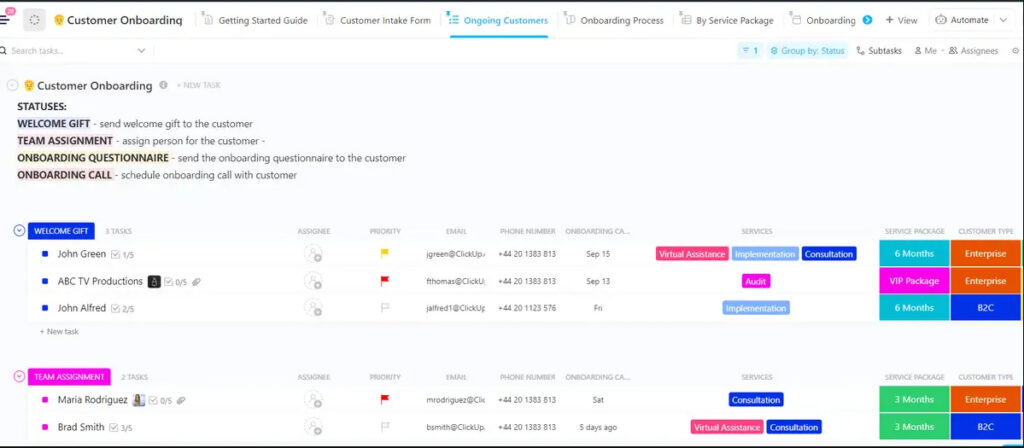 ClickUp Client Onboarding Template