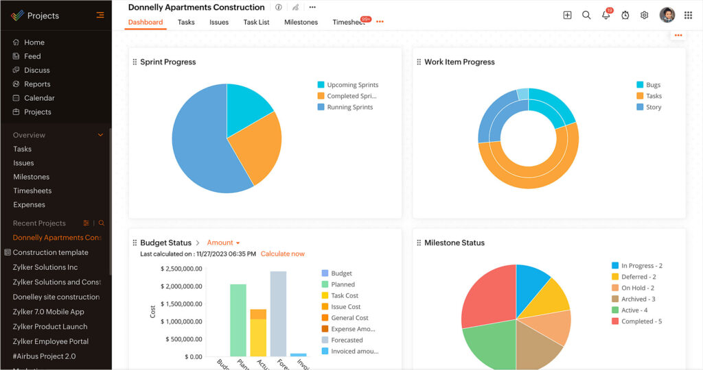 Zoho Client Dashboard