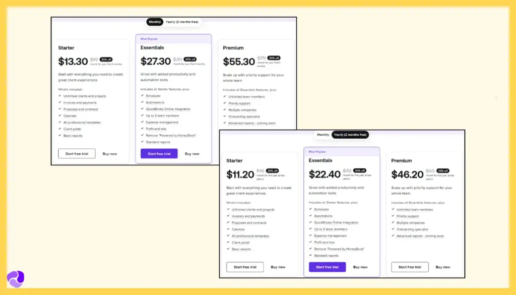 Honeybook Pricing