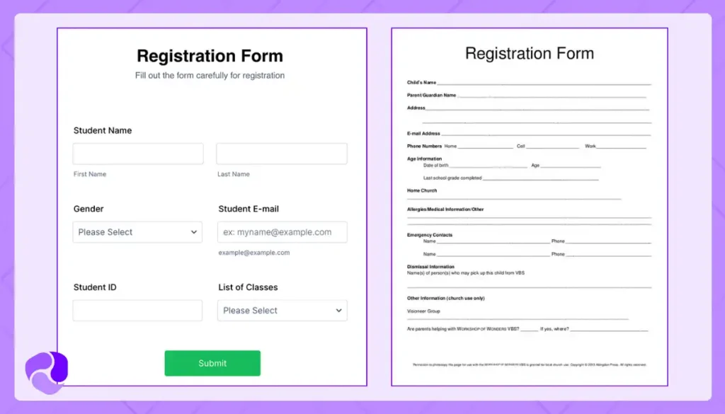 Registration Forms