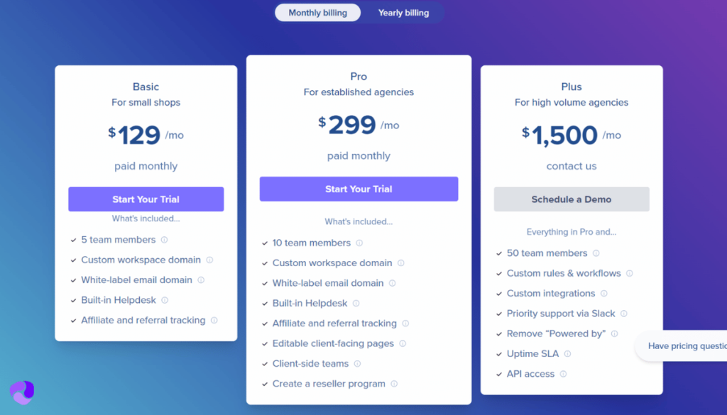 Service Provider Pro Monthly Pricing