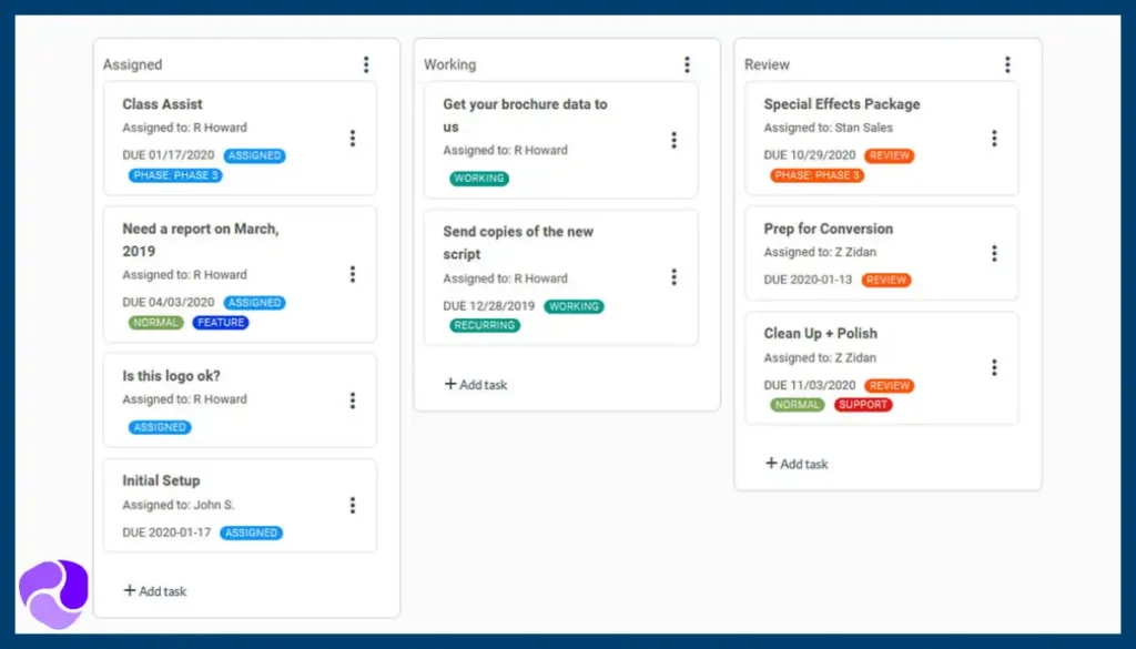 SuiteDash Kanban