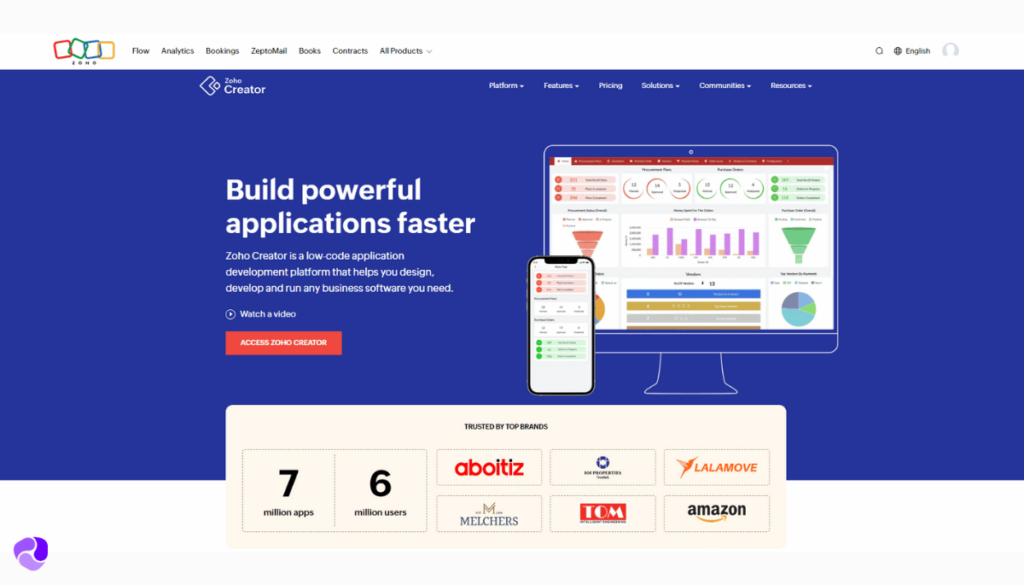 Zoho Creator HomePage