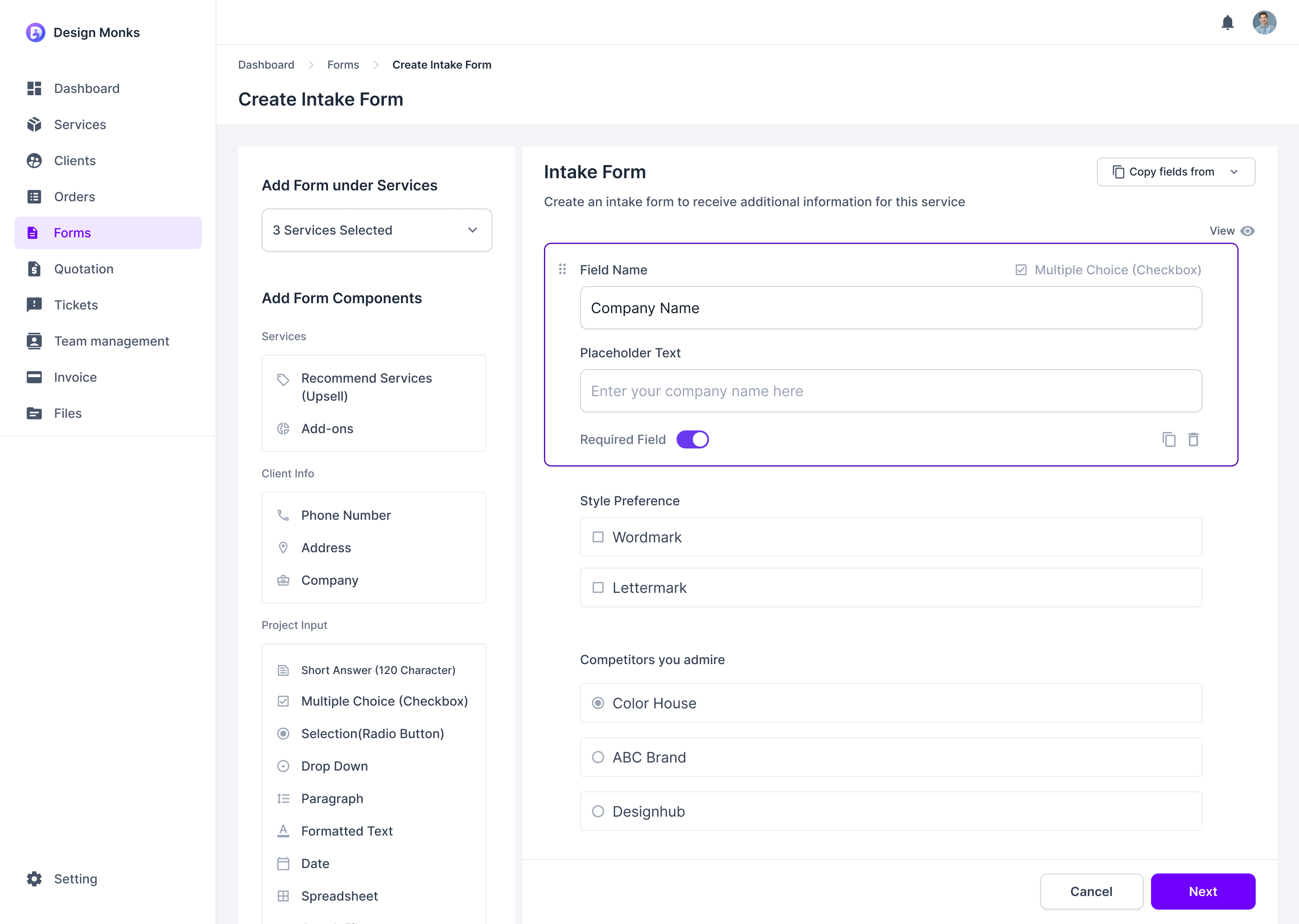 Agency Handy Intake Form