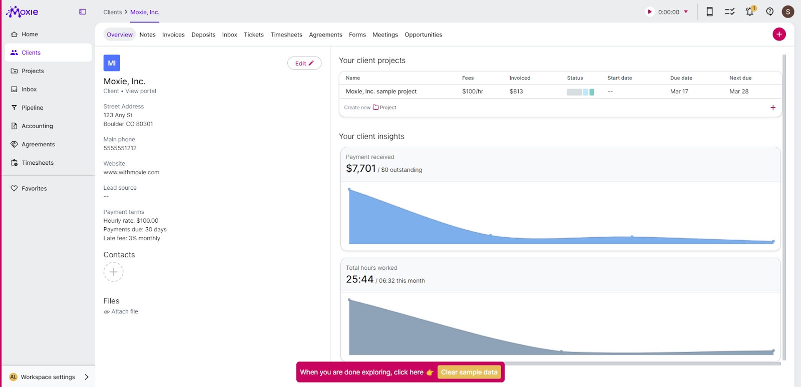 Moxie Client management