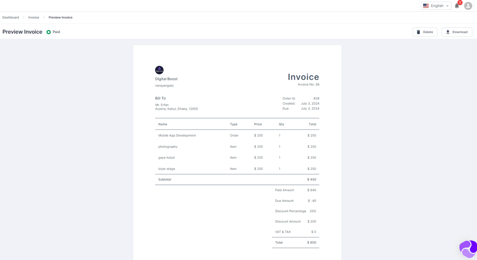 Agency Handy Invoicing