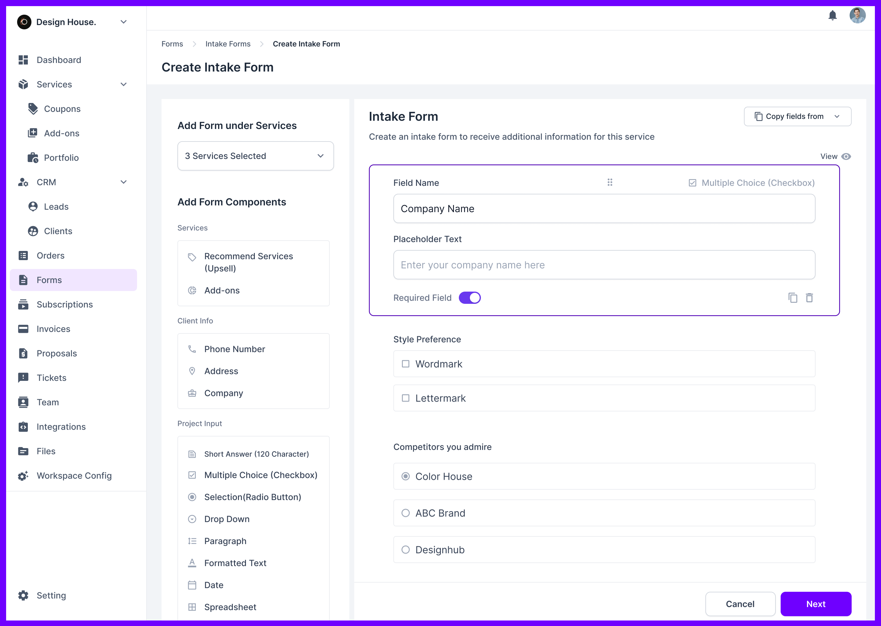 Agency Handy Intake Form