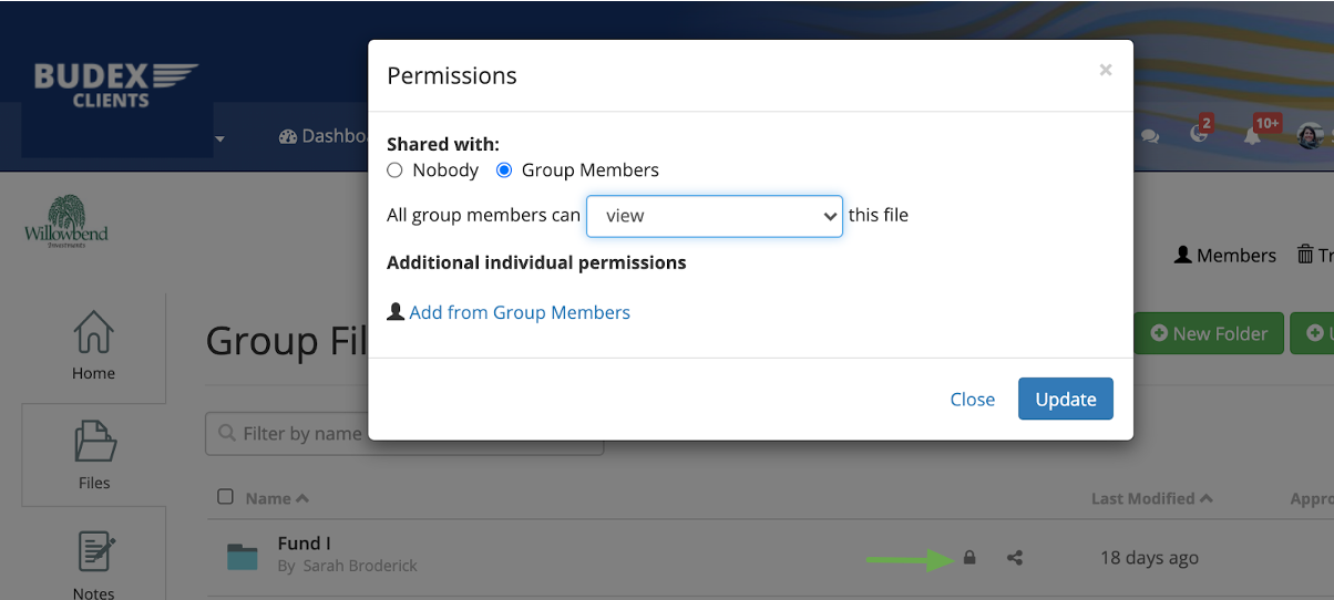 Clinked Team role Permissions